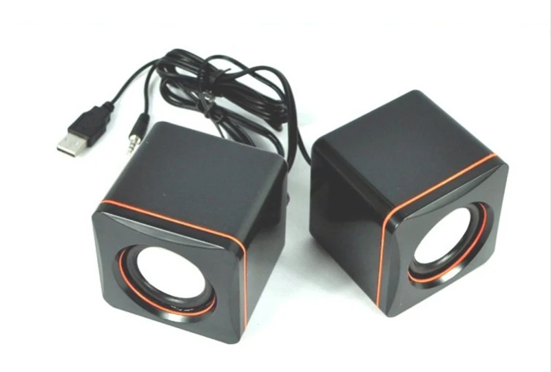 Portable Computer Speakers 2 Pcs USB Power Computer Speakers Stereo 3.5mm For Desktop PC Laptop Mini Wired Bass Sound Speaker