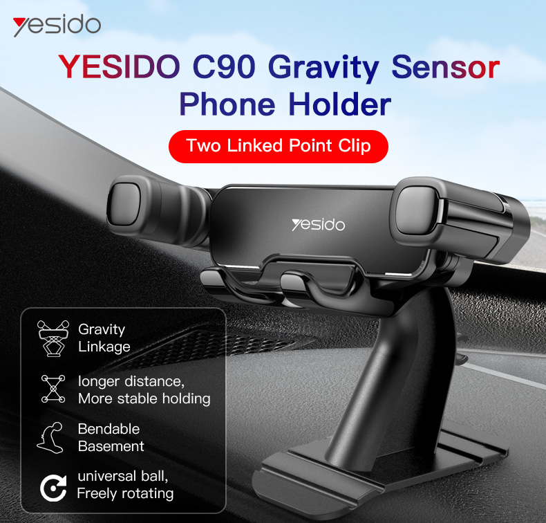 Yesido C90 Universal Dashboard Car phone holder Gravity Car Mobile Cell Smart Phone Holder Mount Stand Bracket For Car