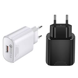 Qc 3.0 de carga rápida carregador de viagem carregador padrão europeu único USB carregador de carga rápida