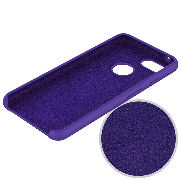 Жидкий силиконовый гелевый резиновый ультратонкий ударопрочный чехол с мягкой тканевой подушкой из микрофибры для Pixel 3