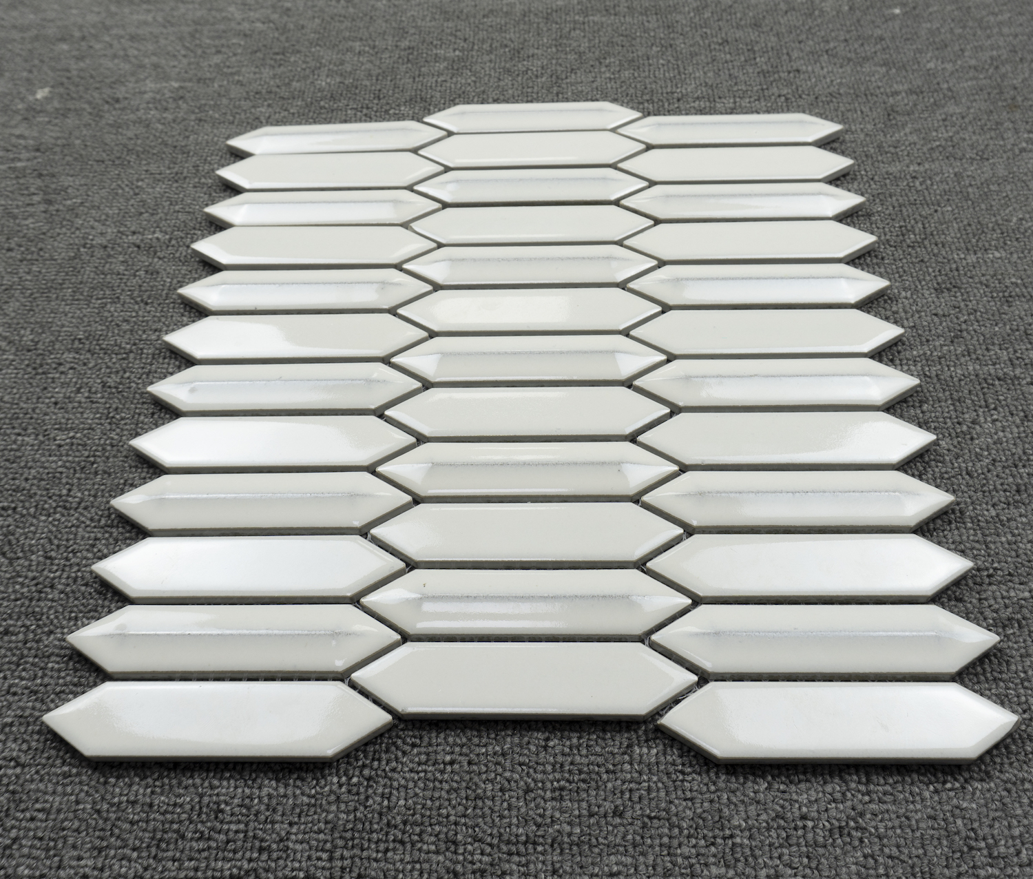 3D Glossy White Arrow Mosaic Tiles Home Mosaic Wall Tiles Decorative 3D Tiles