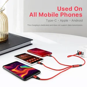 Mobile Phone Custom Logo Mobile Phone USE And Standard USB Type-C Micro 3in1 Nylon USB Charging Cable For Smartphone