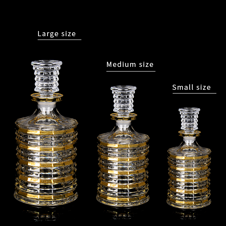 Роскошное старомодное Золотое Хрустальное стекло три размера бутылки виски