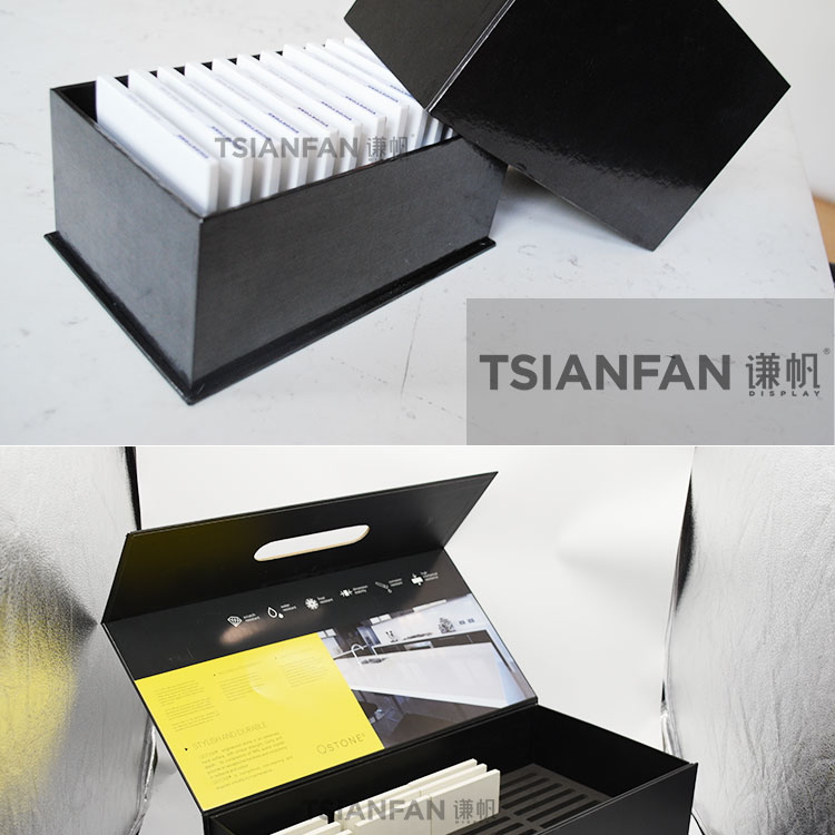 Rotate Stone Tile Display Rack Boxes For Marble  Aceylic Box Capacity Quartz Stone Sample Display Tsianfan 10