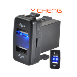 12V 2.1A 3.1A Carregador Duplo VELHO Toyota Porta USB com LED