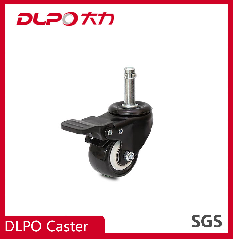 DLPO light casters Polyurethane double ball bearing with brake and without brake casters