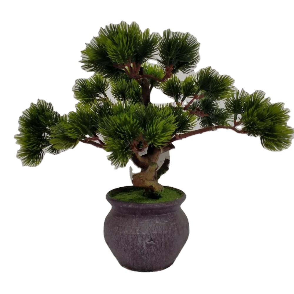 Реалистичное искусственное сосновое дерево бонсай с горшком