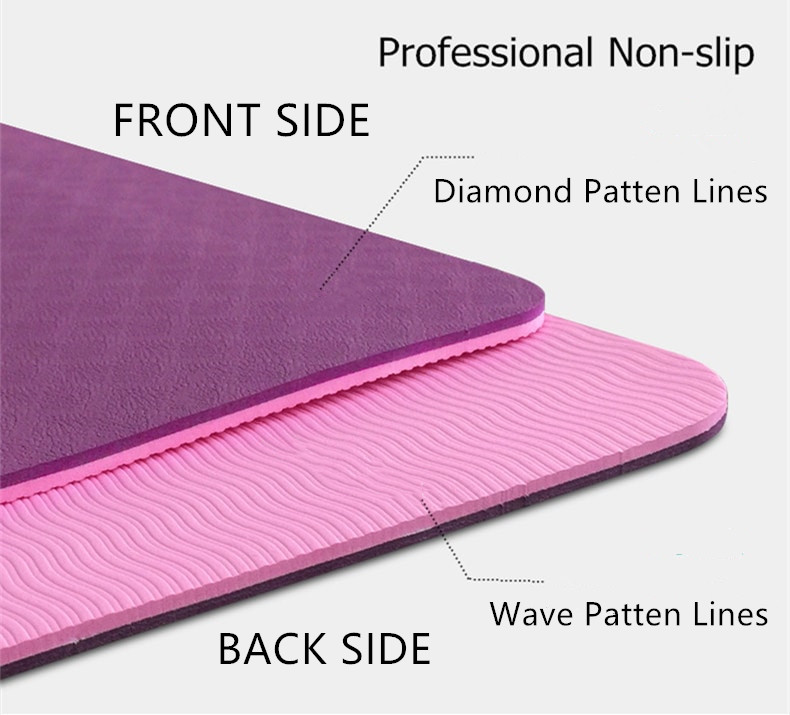 Double Layer Single Layer Tpe Yoga Mat Custom Logo 6 Mm For Yoga Exercisers 4