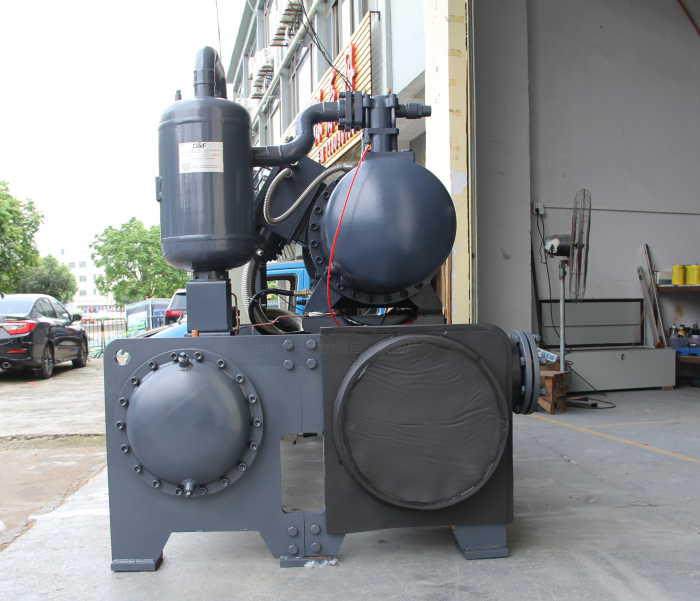 380kw 100hp double compressors water cooled screw type chiller