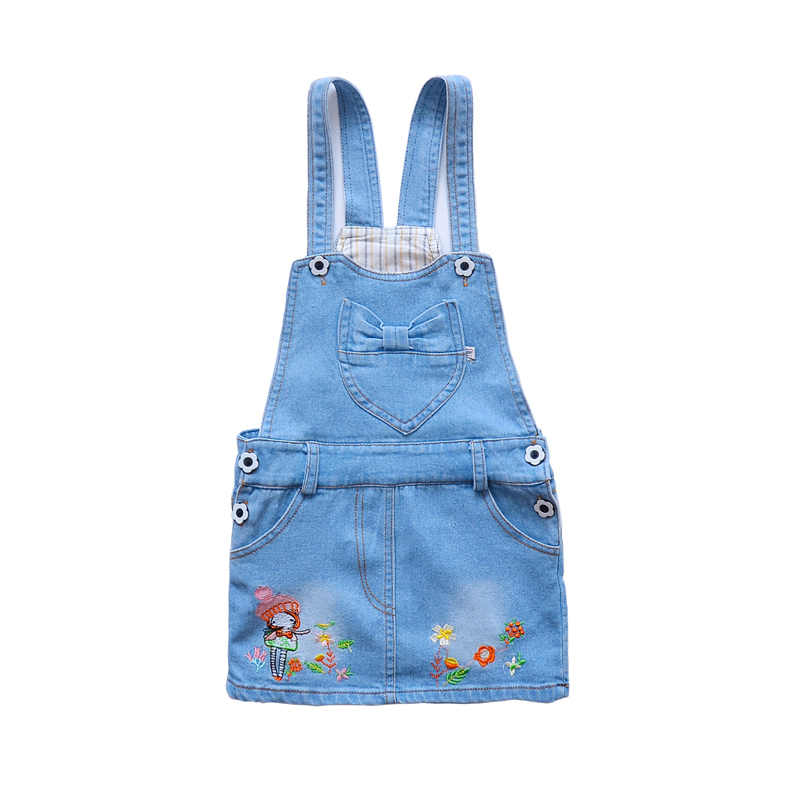 Летнее платье для девочек Открытое платье без рукавов из джинсовой ткани джемпер Юбки пышные детские юбки Детская одежда, одежда для детей для девочек на подтяжках, юбка для малышей, комбинезоны, комбинезоны, одежда