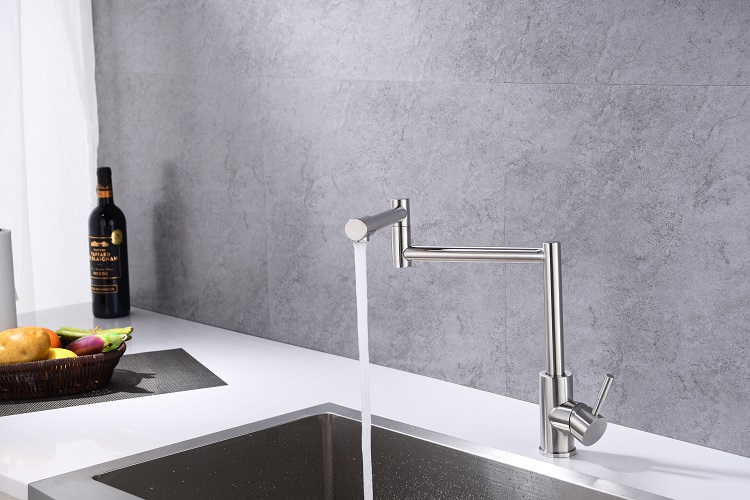 Swivel Spout Pot Filler Single Handle Sink Mixer Tap Retractable Folding Kitchen Faucet