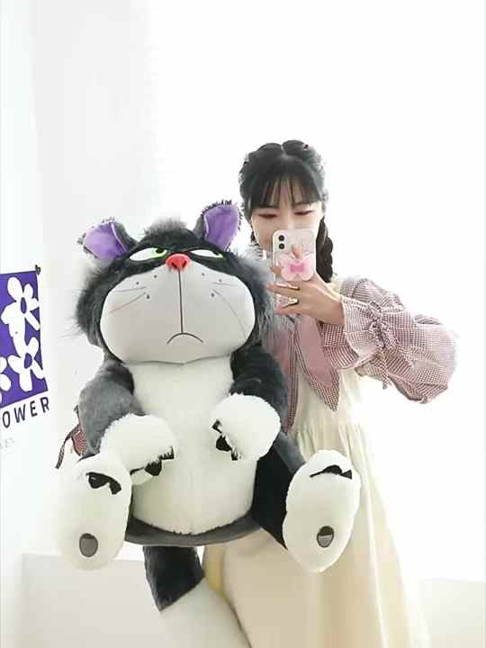ぬいぐるみルシファー人形悪い灰色の猫ぬいぐるみ卸売邪悪な猫