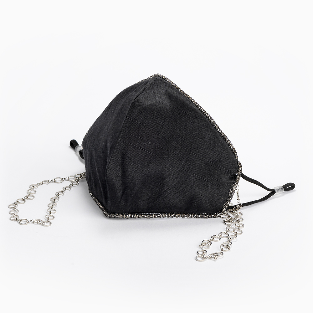 Фильтрующая многоразовая Высококачественная Модная шелковая черная маска для вечеринки