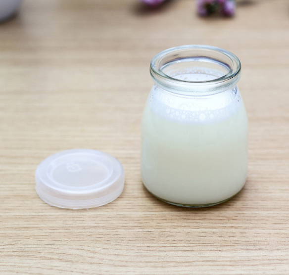 100ml 200ml clear glass pudding jar with plastic lid