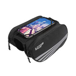 Big Capacity Bicycle Front Tube Bag With Rotatable Silicone Detachable Phone Holder