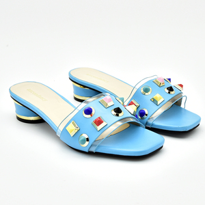 Rortydream blue sandals 4.5cm heel female shoes casual shoes woman
