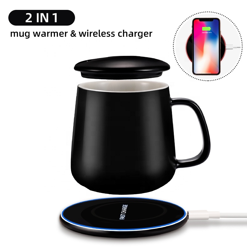 2 в 1 кружка чашка теплее быстрое зарядное устройство смарт часы стол Беспроводное зарядное устройство