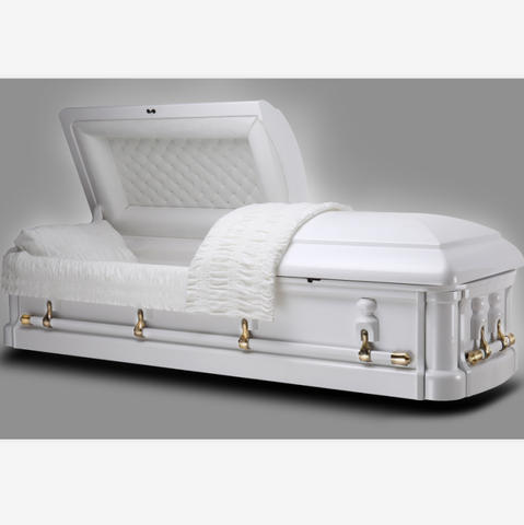 皇帝白色木质棺材棺材殡葬用品从中国