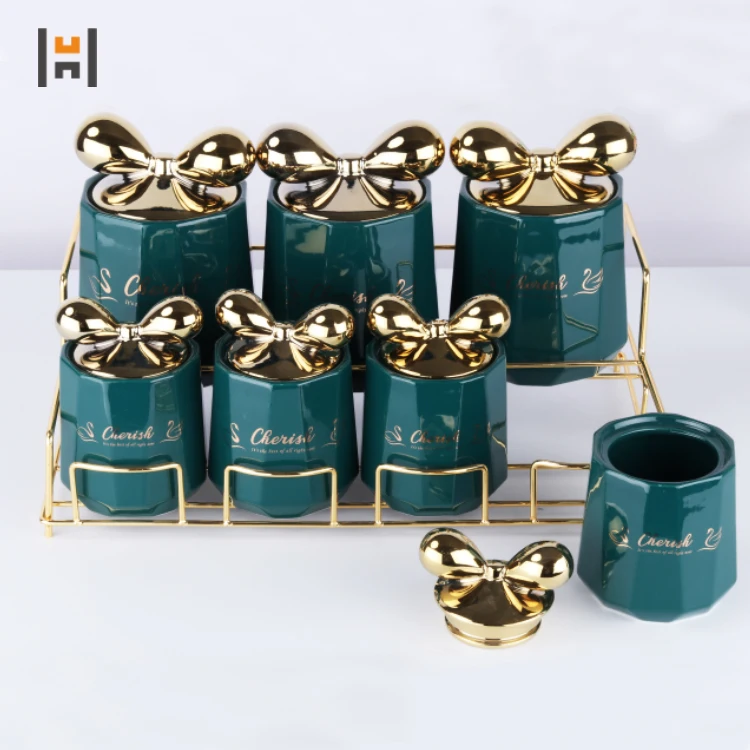 7pcs Luxury Ceramic Kitchen Storage Seasoning Box Set Porcelain Salt /Sugar / Spice / Pepper Spice Jars Sets
