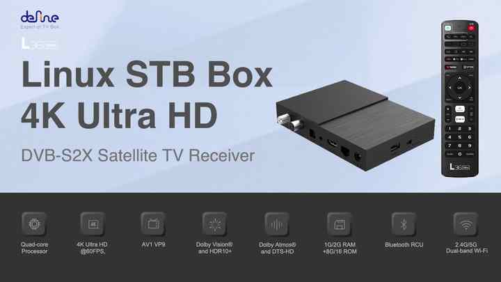 L36 Ultra Linux STB 4K HDR DVB-S2X Dual-WiFi Satellite TV Receiver