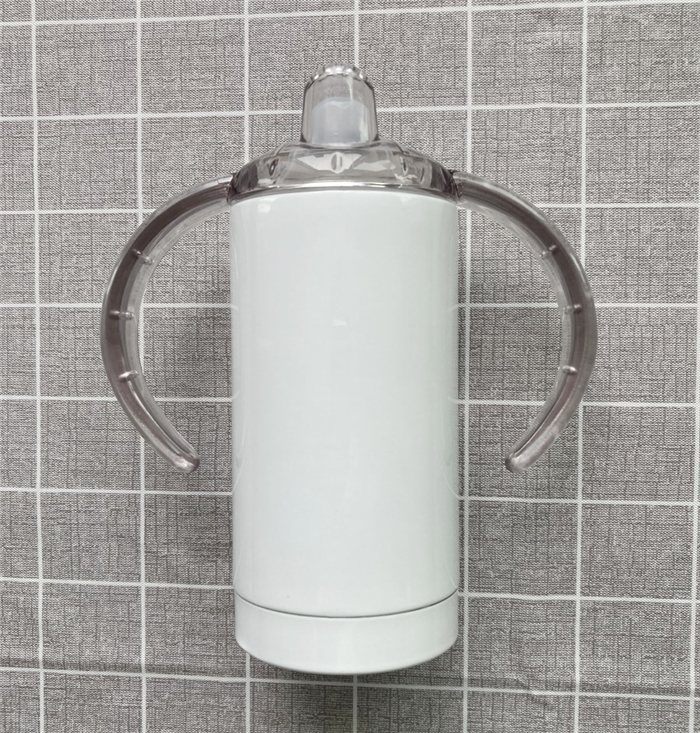 2020 горячий продовольственный 12 унций с двойными стенками белый сублимации из нержавеющей стали стакан с крышкой и ручкой для детей