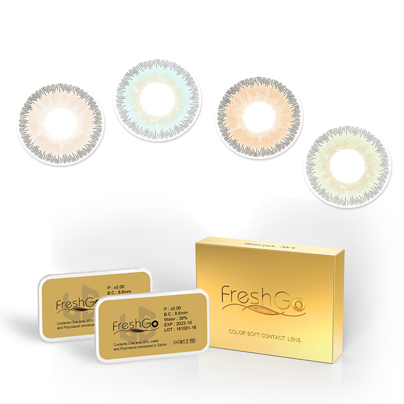 Atacado freshgo bella elite color lentes de contato 1 lente de contato natural anual para olhos cosméticos