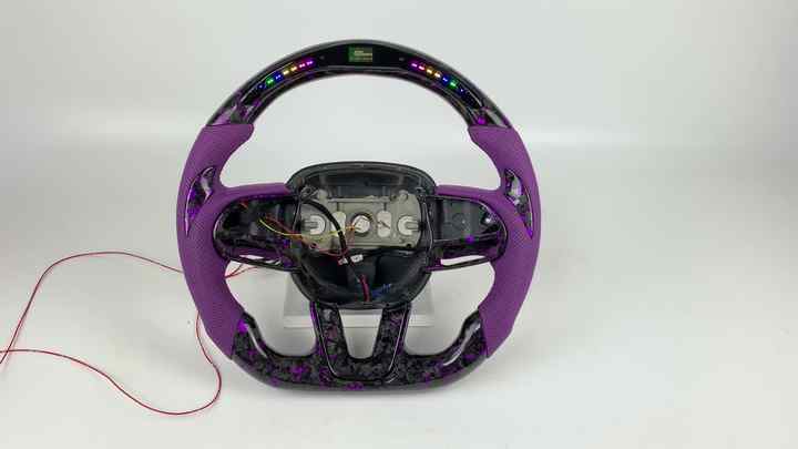 FOR Dodge Challenger SRT Hellcat LED Display Carbon Fiber Steering ...
