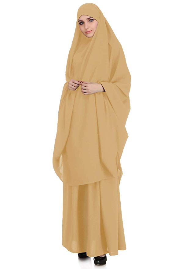 两件套妇女斋月穆斯林 abaya 头巾与裙子伊斯兰服装 k