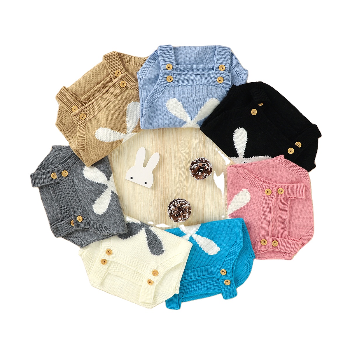 Милые Мультяшные кролики, обернутые в пасхальные кролики, 100% акриловая вязаная одежда, комплекты для маленьких девочек и мальчиков