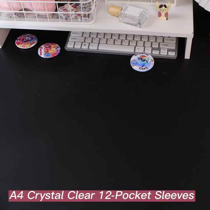 12 Punched Pocket Clear Page A4 Protector Trading Card Sleeves Pages Baseball for Wax Seal Coins and Emblems 12 Punched Pocket Clear Page A4 Protector Trading Card Sleeves Pages Baseball for Wax Seal Coins and Emblems