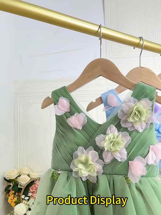 FSMKTZ Fluffy Gauze Floral Princess Pageant Party Dress for Girls Baby  Formal Dresses Flower Girls Dress for Summer Events