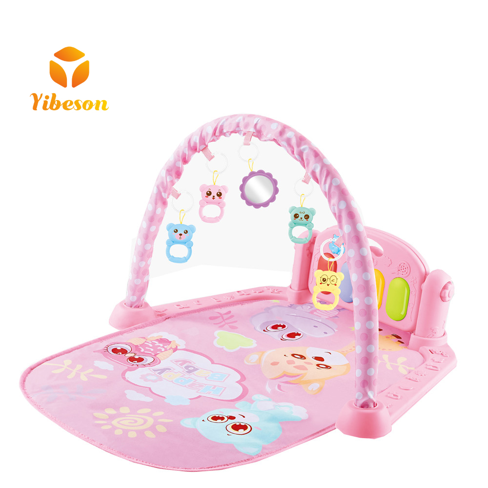 Intellectual Development Baby Mobile Musical Floor Rug Custom Logo Extra Large Babyshinning Padded Rug Baby Playmat With Music