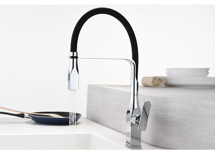 High quality pull out  silicone  kitchen shower faucet tap 3 level