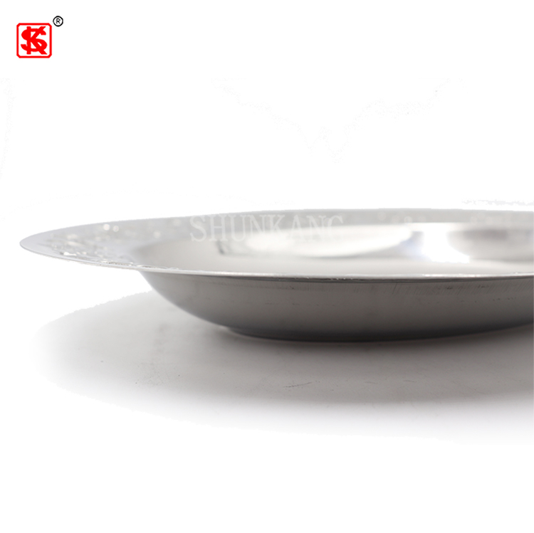 Good Quality Stainless Steel Oval Shape Plate Decorative Deepened Dinner Plate