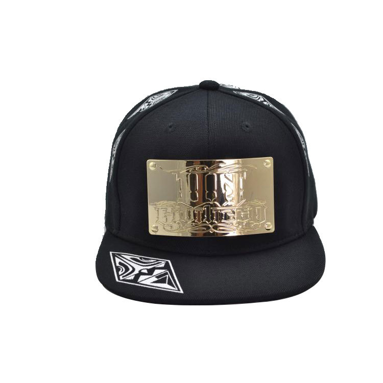 custom cheap men women Embroidered Patch Logo Basketball sports cool flat bill Metal Plate snapback caps