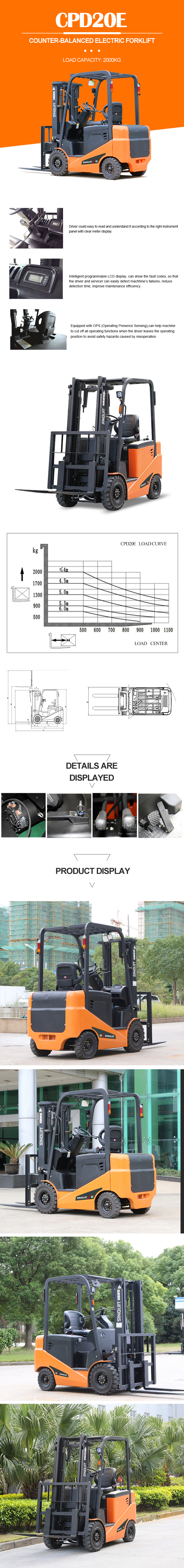 Sinplift CPD20E COUNTER-BALANCED 2T ELECTRIC FORKLIFT
