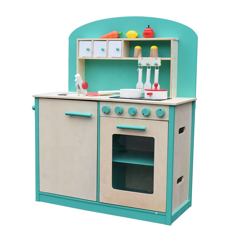 Деревянный игровой домик, кухонные игрушки, ролевой набор для девочек, кухонная плита, деревянные игрушки для детей