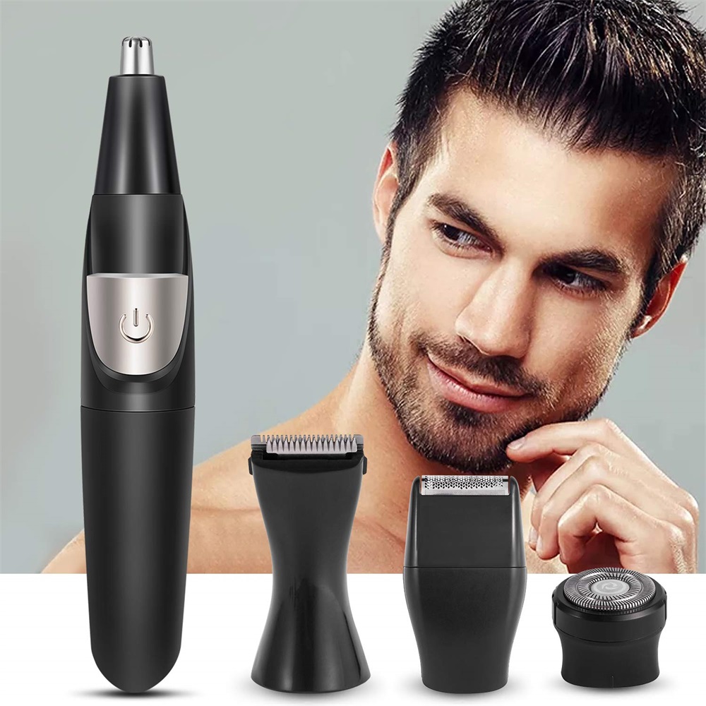 Электрический триммер для ушей и носа, машинка для удаления волос, машинка для стрижки волос 4 в 1, набор для удаления волос
