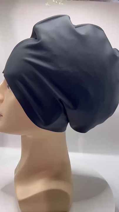 Women Swim Cap Elastic Silicone Turban Cover Ear Bath Swimming