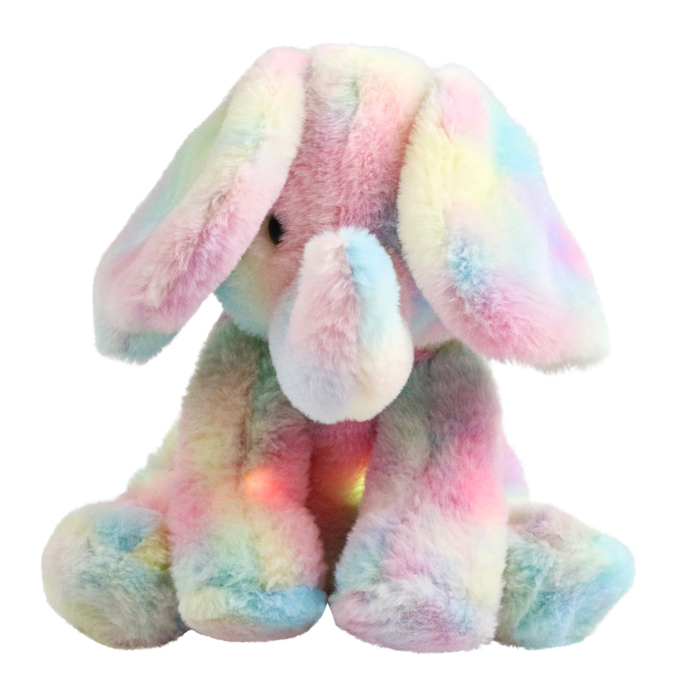 Музыкальный Радужный Электрический слон, набивные животные, светодиодный пение, мягкая плюшевая игрушка с ночным освещением
