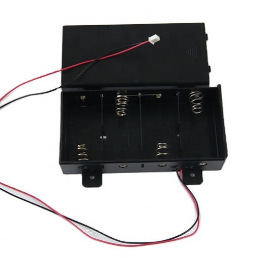 D * 4 ABS экологически чистый материал держатель аккумулятора 4*1,5 в d Держатель ячеек с крышкой и разъемом JST 2,54 и проводами UL1007 24AWG