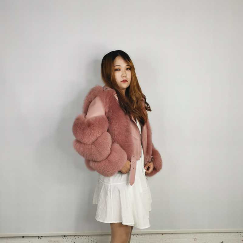 Real Fox Fur Coat Girl's Outware Real Fox  Fur Winter  Coat