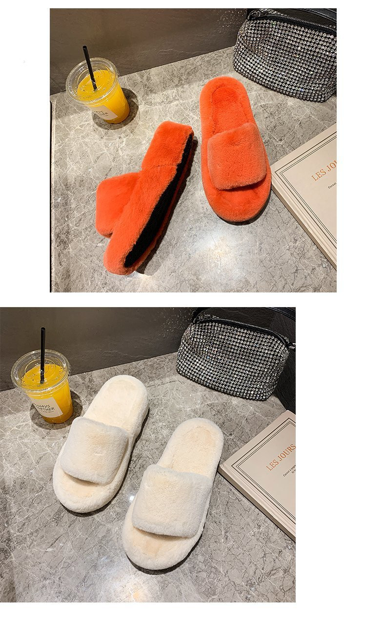 Winter Warm Slides Home Flat Sandals Female Bedroom Plush Slippers for Women Wholesale