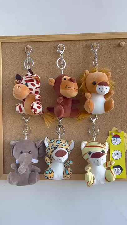 Fun Cartoon Animal Keychain With Wrist Strap - Elephant, Giraffe, Lion, Leopard Designs For Women & Girls