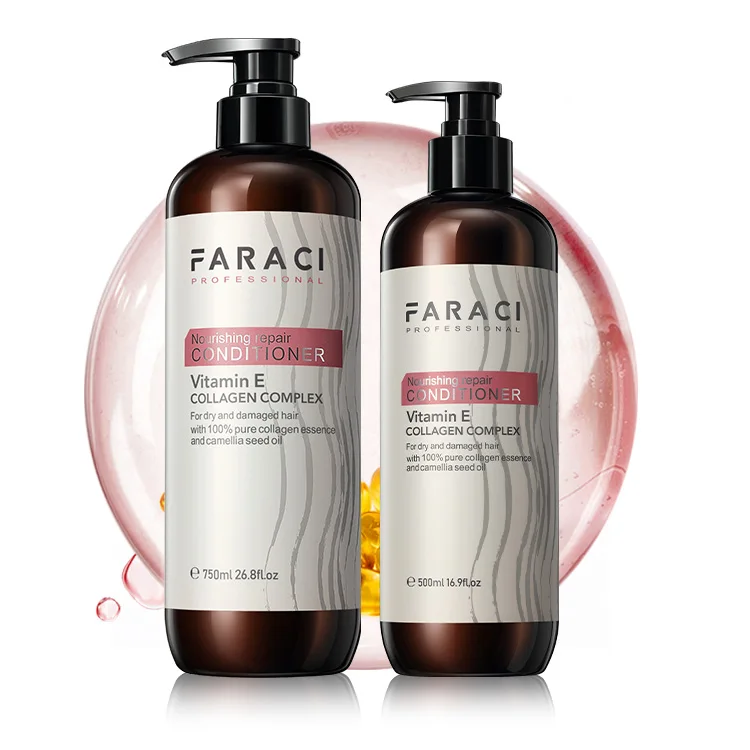 750 мл средство по уходу за волосами коллагена питание Витамин Е глубоко увлажняющий ремонт увлажняют блеск анти-разделенная конец Кондиционер для волос