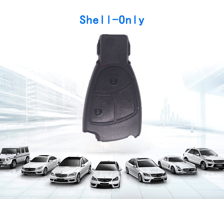 Benz 3Buttons Blank Key Replacement Shell Case Keyless Car Smart Fob Cover