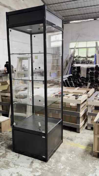 LED照明付きの博物館展示用ガラスディスプレイスタンド