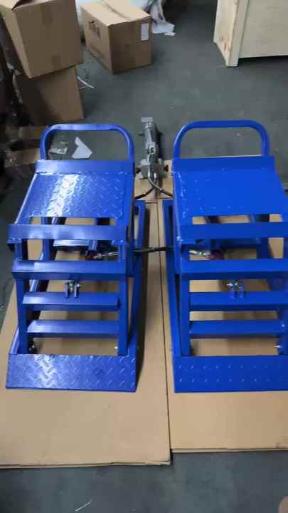 Dual Post Ramp Steel Car Ramp Heavy Duty Portable Outdoor Double Cylinder Two Post ...