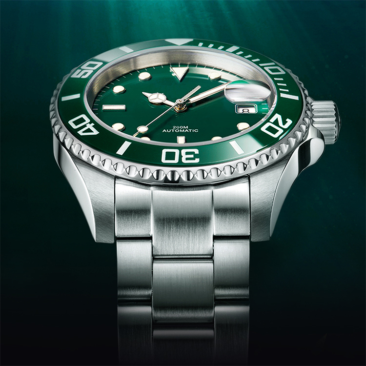 Custom charm fashion water resistant 316L stainless steel automatic diving watch for sale