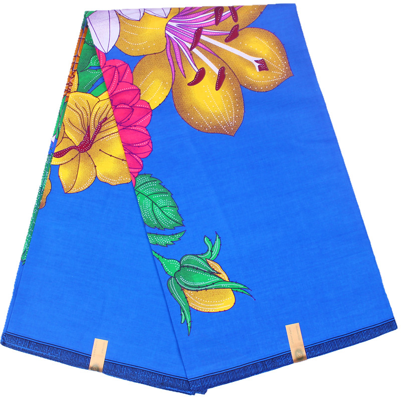 100% хлопок, африканские ткани, высокое качество, небесно-голубой принт, супер настоящая ткань